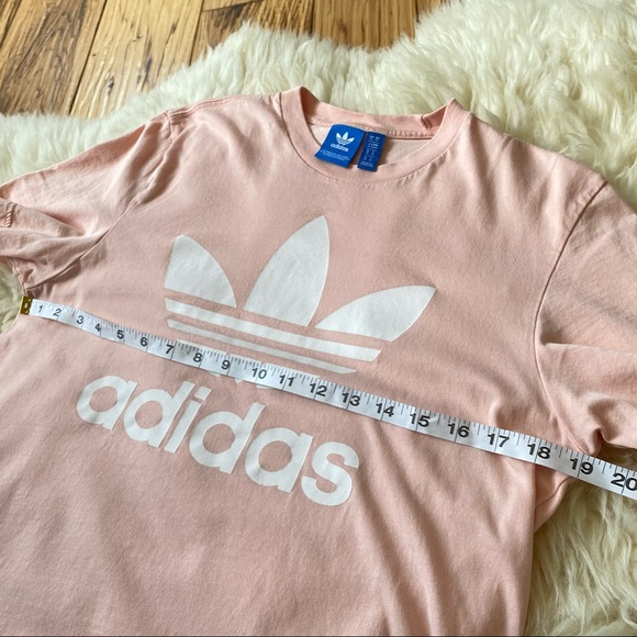 Adidas Light Peachy Pink Cotton  T-Shirt Medium - Picture 6 of 7